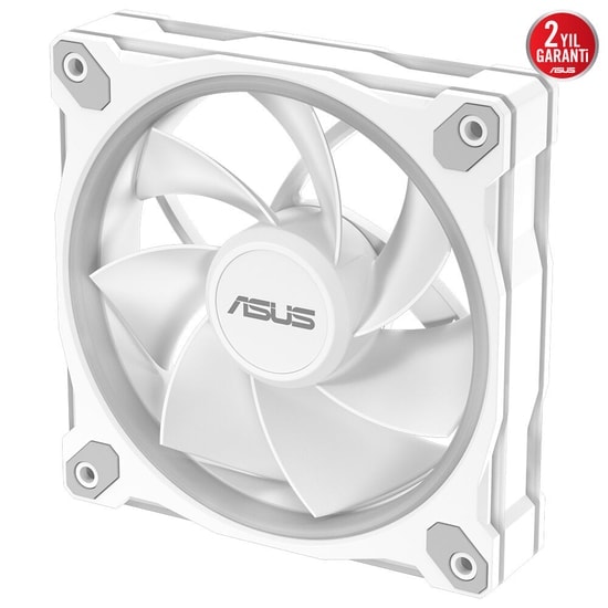 ASUS Prime MR120 Reverse Beyaz ARGB Kasa Fanı 120mm - PWM, 1600 RPM, Ters Kanatlı Fan, Sessiz Soğutma, 46.58 CFM Argb