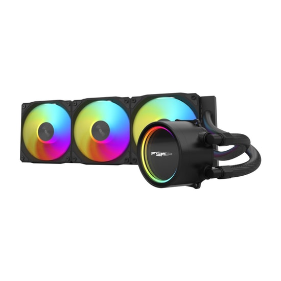 FSP AE36-B Siyah 360mm ARGB Sıvı İşlemci Soğutucu - 3x120mm Fan, Intel 1700/1851 ve AMD AM4/AM5 Uyumlu