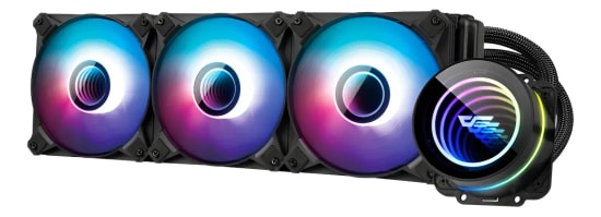 AIGO DO360 ARGB LCD 360mm Siyah Sıvı İşlemci Soğutucu (1851/AM51851) - 3x120mm ARGB Fan, Yüksek Performans Sıvı Soğutma
