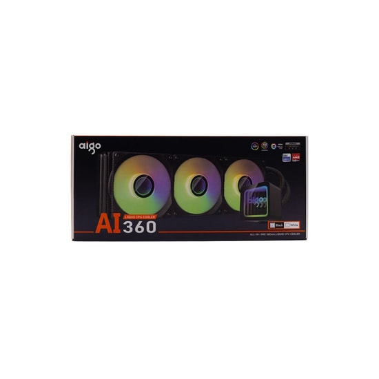 AIGO DO360 ARGB LCD 360mm Siyah Sıvı İşlemci Soğutucu (1851/AM51851) - 3x120mm ARGB Fan, Yüksek Performans Sıvı Soğutma