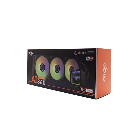 AIGO DO360 ARGB LCD 360mm Siyah Sıvı İşlemci Soğutucu (1851/AM51851) - 3x120mm ARGB Fan, Yüksek Performans Sıvı Soğutma