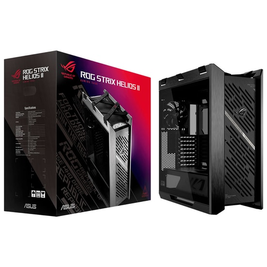 ASUS ROG Strix Helios II Siyah E-ATX Mid-Tower Kasa - Çift Cam, 450mm GPU, 420mm Radyatör,Alüminyum - 90DC00W0-B39000