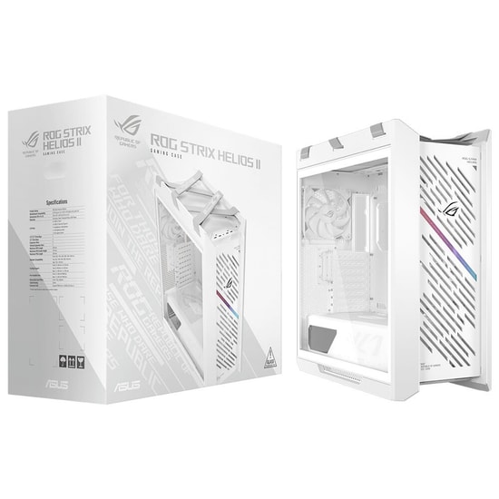 ASUS ROG Strix Helios II Beyaz E-ATX Mid-Tower Kasa - Çift Cam, 450mm GPU, 420mm Radyatör - 90DC00W3-B39000