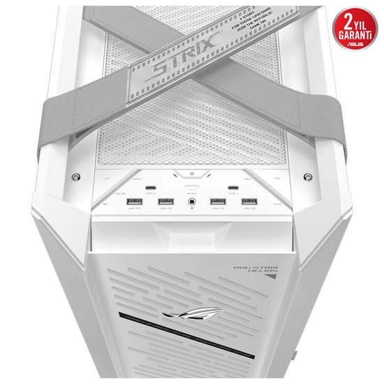 ASUS ROG Strix Helios II Beyaz E-ATX Mid-Tower Kasa - Çift Cam, 450mm GPU, 420mm Radyatör - 90DC00W3-B39000