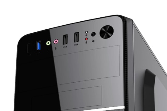 Vento CIO TML117 400W Micro ATX Siyah Bilgisayar Kasası - 400W PSU, 3 Fan Kapasaitesi, Hava Akışı Optimizasyonu, USB 3.2