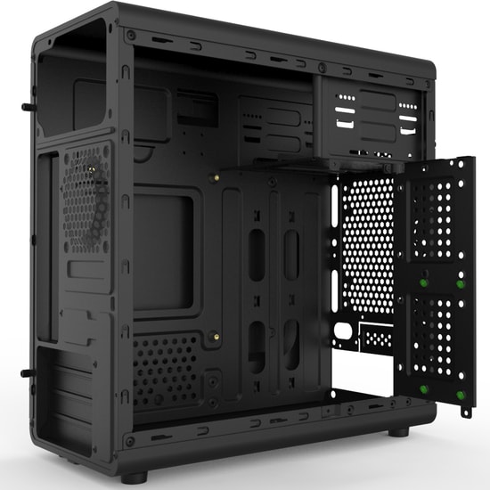 Vento CIO TML117 400W Micro ATX Siyah Bilgisayar Kasası - 400W PSU, 3 Fan Kapasaitesi, Hava Akışı Optimizasyonu, USB 3.2