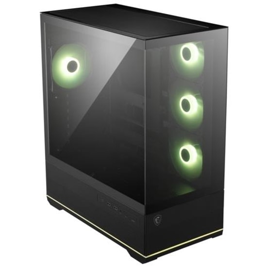 MSI MAG PANO 110R PZ Siyah ATX Oyuncu Kasası - 4x120mm ARGB Fan, 270 Panorama, USB 3.2 Gen 1, Hava Akışı Optimizasyonu