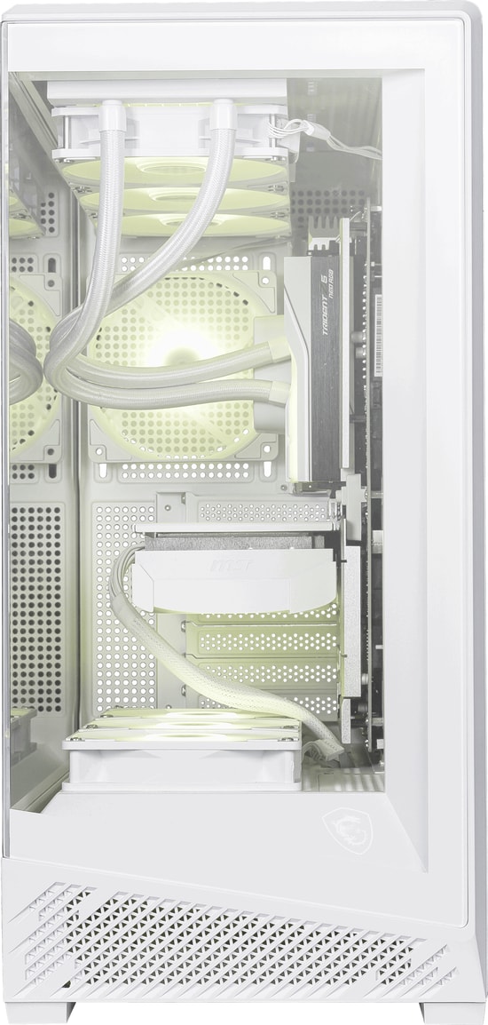MSI MAG PANO 130R PZ Beyaz ATX Gaming Kasa: Panoramik Cam, 4x120mm ARGB Fan, Ters Fanlı, Hızlı Hava Akışı