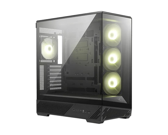 MSI MAG PANO 130R PZ Siyah ATX Panoramik Gaming Kasa - Temperli Cam, 4x120mm ARGB Fan, 3x2.5" & 2x3.5" Yuva