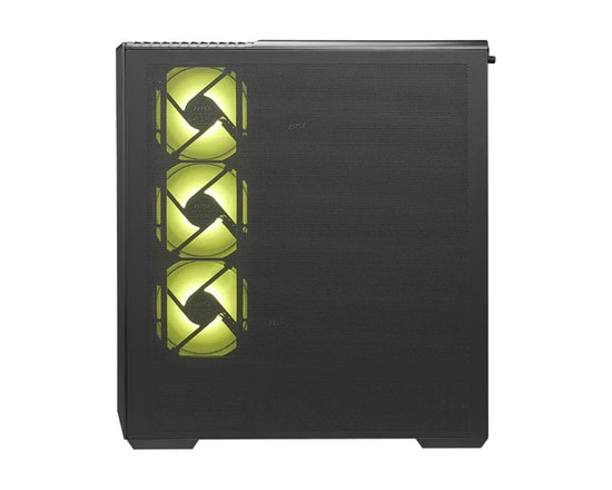MSI MAG PANO 130R PZ Siyah ATX Panoramik Gaming Kasa - Temperli Cam, 4x120mm ARGB Fan, 3x2.5" & 2x3.5" Yuva