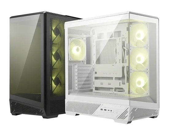 MSI MAG PANO 130R PZ Siyah ATX Panoramik Gaming Kasa - Temperli Cam, 4x120mm ARGB Fan, 3x2.5" & 2x3.5" Yuva
