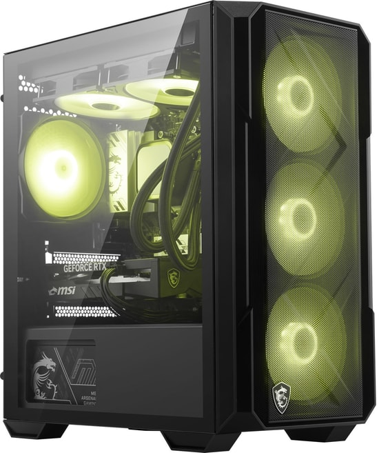 MSI MAG Forge M120R Airflow Temperli Camlı ARGB Micro ATX Gaming Kasa - 4x12cm Fan, Mesh Ön Panel, 30cm GPU Destekli