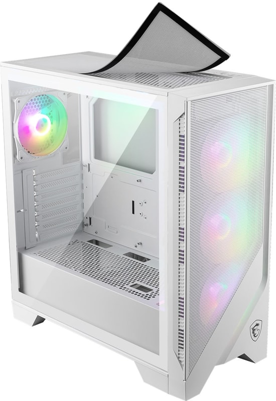 MSI MAG FORGE 320R Airflow Beyaz ATX Oyuncu Kasası - 4x120mm ARGB Fan, Temperli Cam, USB 3.2, Mükemmel Hava Akışı