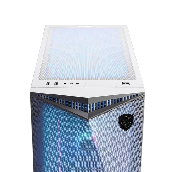MSI MPG Gungnir 300R Airflow Beyaz E-ATX Mid Tower Kasa - 4x120mm ARGB, Temperli Cam, 12 Adet Fan Kapasitesi, PSU Yok