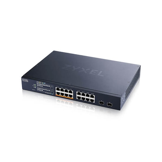 Zyxel XMG1915-18EP Switch: 16 Port 2.5GbE, 8 PoE++ 180W, 2 SFP+ 10G, Akıllı Yönetim, XMG1915-18EP-EU0101F