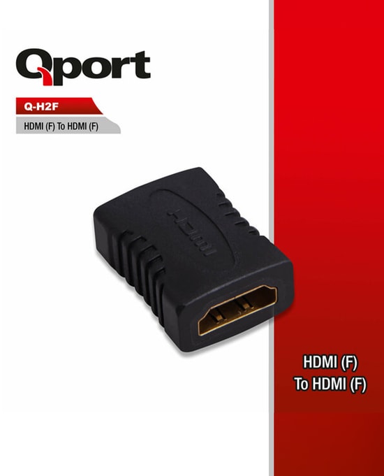 Qport Q-H2F HDMI Dişi - HDMI Dişi Çevirici Adaptör - Yüksek Performanslı Bağlantı, Full HD, Kolay Tak Kullan