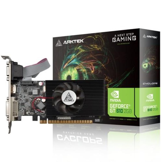 Arktek GeForce GT610 2GB DDR3 Ekran Kartı (AKN610D3S2GL1) - 64 Bit, DVI, HDMI, VGA, PCIe 2.0, Nvidia PhysX