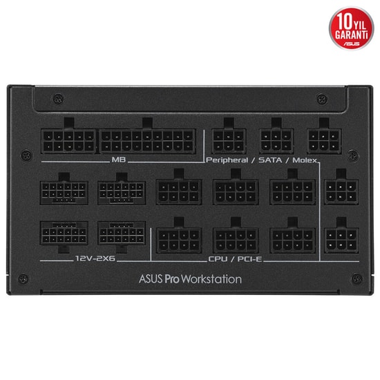 ASUS Pro WS 2200W Platinum PSU (90YE00Z1-B0NA00) - 4 Ekran Kartı Destekli, AI İşlerine Uygun, 80+ Platinum Güç Kaynağı
