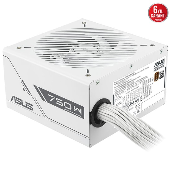 ASUS Prime 750B Beyaz Bronze 750W 80+ Bronz PSU (90YE00Y3-B0NA00) - 135mm Fan, Aktif PFC, 6 Yıl Garanti, 20+4pin ATX
