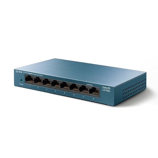 TP-Link LS108G 8 Port Gigabit Metal Kasa Masaüstü Switch - Tak Çalıştır, Hızlı ve Güvenilir Ağ Anahtarı