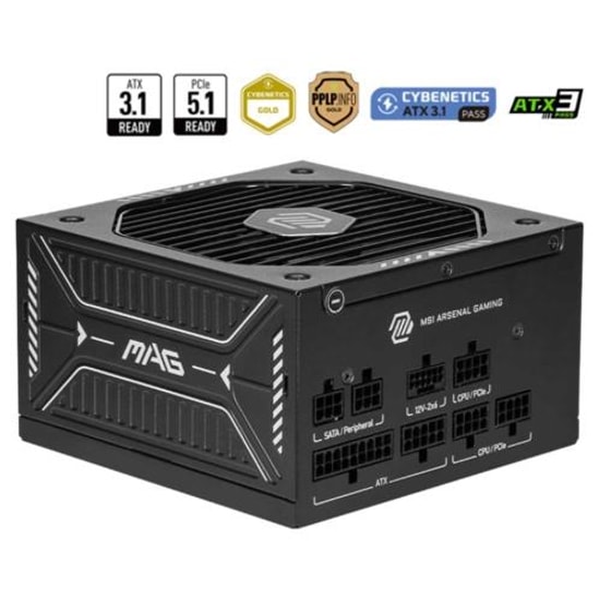 MSI MAG A750GLS PCIE5 750W 80+ Gold Güç Kaynağı - ATX 3.1, PCIe 5.1, Yüksek Verimli, Güvenilir Performans Power Supply