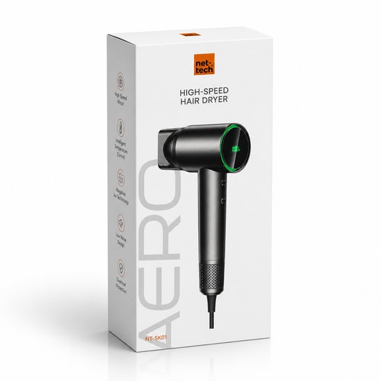 Nettech NT-SK01 Profesyonel 1800W Saç Kurutma Makinesi (Gri) NT-111938 - Hızlı Kurutma, Filtreli Fırçasız Motor