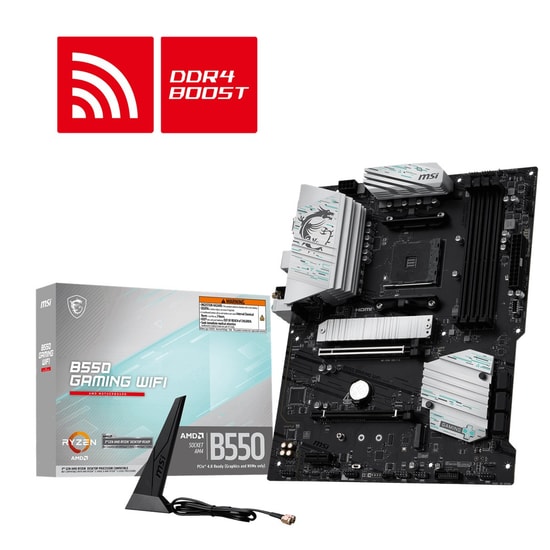MSI B550 Gaming WIFI Anakart - AM4, DDR4 4866(OC), HDMI/DP, Çift M.2, HDMI, DP, Realtek Ses, USB 10Gbps, WiFi 5, ATX