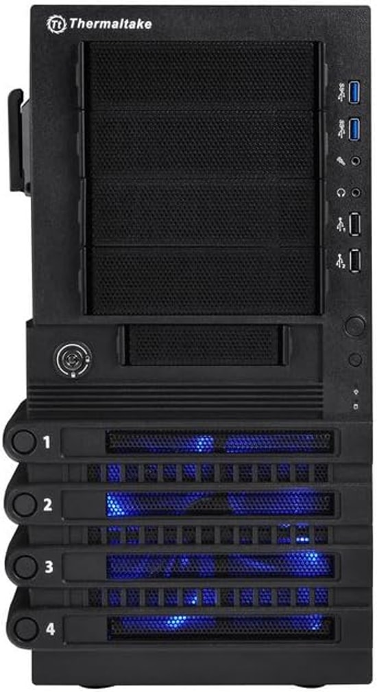 Thermaltake Level 10 GTS VO30001N2N Siyah ATX Mid Tower Oyuncu Kasası (PSU Yok) - 2x120mm LED Fan, Toz Filtreli