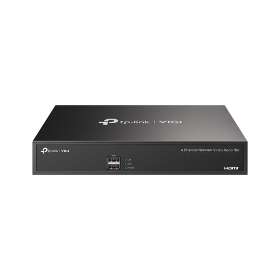TP-LINK VIGI NVR1004H 4 Kanal 4MP 4K NVR Kayıt Cihazı - H.265+, SATA 10TB, HDMI/VGA, Eş Zamanlı Oynatma, Uzaktan İzleme