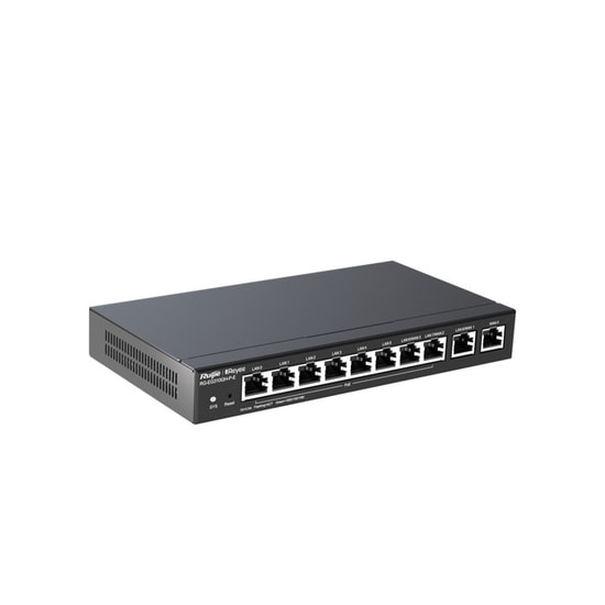 Ruijie Reyee RG-EG310GH-P-E Gigabit PoE Router - 8 Port PoE+ (Toplam 110W), 2 Port RJ45, 1.5Gbps, Cloud Yönetilebilir