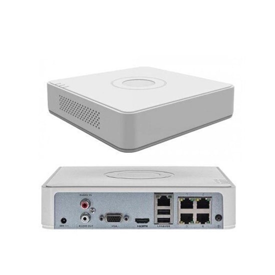 Hikvision DS-7104NI-Q1/4P 4 Kanal PoE NVR Kayıt Cihazı - 6TB HDD, Full HD, H.265+, HDMI, VGA, Plastik Kasa