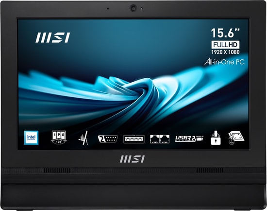 MSI PRO AP162T ADL-054EU: 15.6" FHD Dokunmatik AIO PC (Intel N100, 4GB RAM, 128GB SSD, Win11 Pro) Siyah