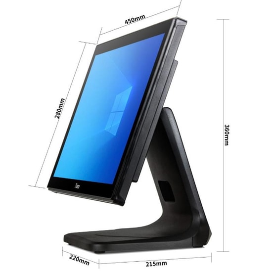 TIWOX TP-7650: 18.5" Dokunmatik POS PC - i7 5.Nesil, 8GB DDR3 RAM, 128GB NVMe SSD, 1366x768 Çözünürlük, TP7650