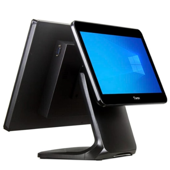 TIWOX TP-7650D: 18.5" Dokunmatik POS PC - i7 5.Nesil, 8GB DDR3 RAM, 128GB SSD, 13.2" Müşteri Ekranı, 1366x768