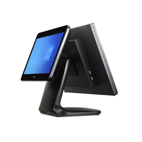 TIWOX TP-7610D: 18.5" Dokunmatik POS PC - i7 10.Nesil, 8GB DDR4 RAM, 128GB NVMe SSD, 13.2" Müşteri Ekranı, 1366x768