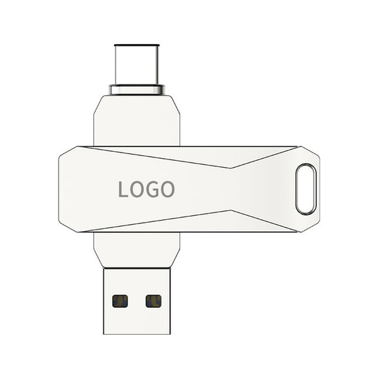 Netac U782C 64GB USB 3.2 Type-C Flash Bellek (NT03U782C-064G-32PN) - Çift Arayüz, Yüksek Hızlı, Metal Kasa