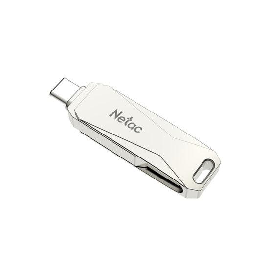 Netac U782C 64GB USB 3.2 Type-C Flash Bellek (NT03U782C-064G-32PN) - Çift Arayüz, Yüksek Hızlı, Metal Kasa