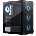 Frisby FC-9485G 600W 80+ Bronze RGB Mid Tower ATX Oyuncu Kasası - 4x120mm Fan, Temperli Cam, Toz Filtresi, Siyah