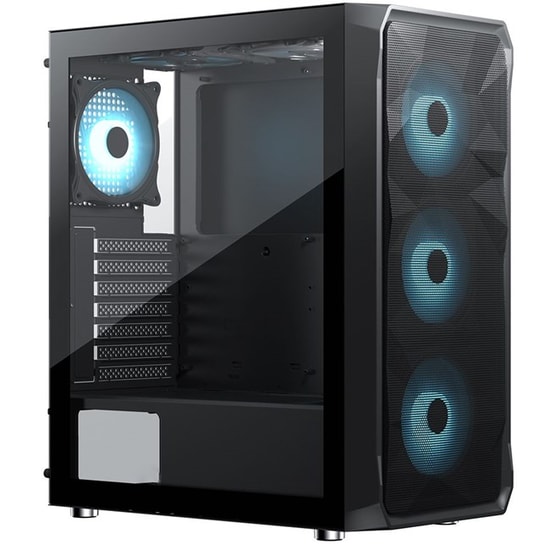 Frisby FC-9485G 600W 80+ Bronze RGB Mid Tower ATX Oyuncu Kasası - 4x120mm Fan, Temperli Cam, Toz Filtresi, Siyah