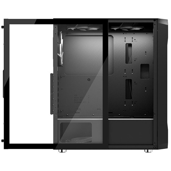 Frisby FC-9485G 600W 80+ Bronze RGB Mid Tower ATX Oyuncu Kasası - 4x120mm Fan, Temperli Cam, Toz Filtresi, Siyah