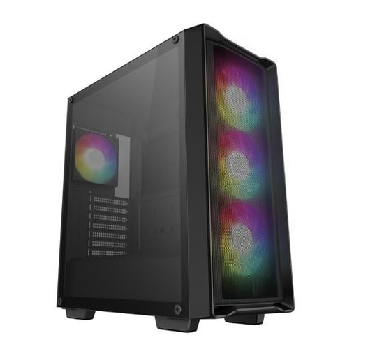 DeepCool CC560 MESH V2 Siyah Mid-Tower ATX Oyuncu Kasası - 4xLED Fan, Mesh Ön Panel, Temperli Cam, Geniş Hava Akışı