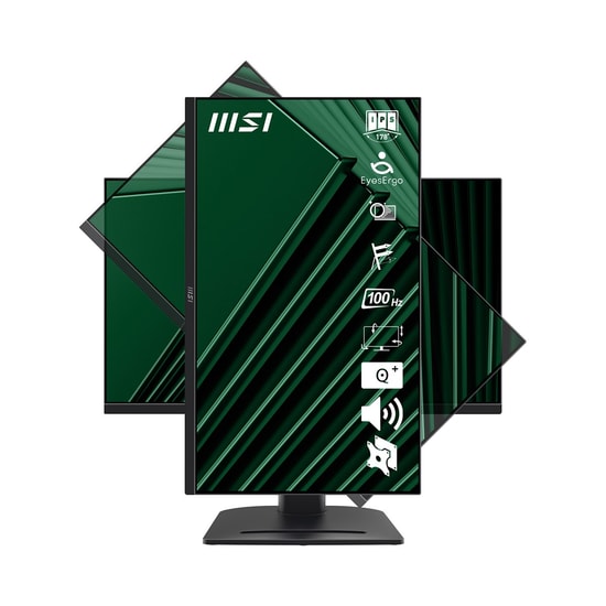 MSI PRO MP275PG 27" FHD 100Hz 1ms Adaptive Sync Pivot IPS Monitör - 300nit, HDMI+DP+VGA, 6W Hoparlör, İnce Çerçeve