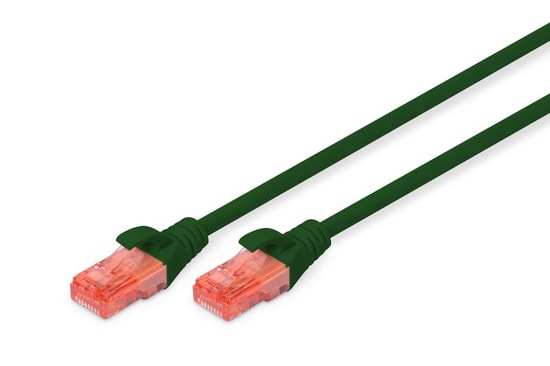 Digitus CAT6 Yeşil Patch Kablo (DK-1617-050/G) - 5 Metre, U/UTP, 250MHz, Yangına Dayanıklı, PoE Ready, LSZH Kılıflı