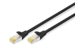 Digitus CAT6A Siyah Zırhlı Patch Kablo (DK-1644-A-030/BL) - 3m, S/FTP, LSZH, 500MHz, PoE Ready