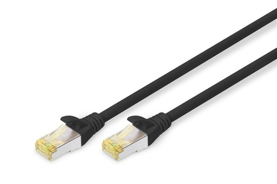 Digitus CAT6A Siyah Zırhlı Patch Kablo (DK-1644-A-030/BL) - 3m, S/FTP, LSZH, 500MHz, PoE Ready