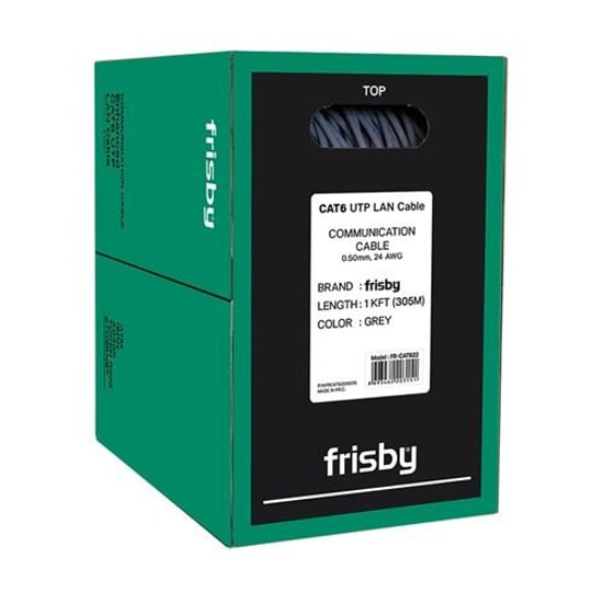 Frisby FNW-CAT622 Gri CAT6 UTP Kablo - 305 Metre, 24AWG, 0.50mm Data Network Kablosu