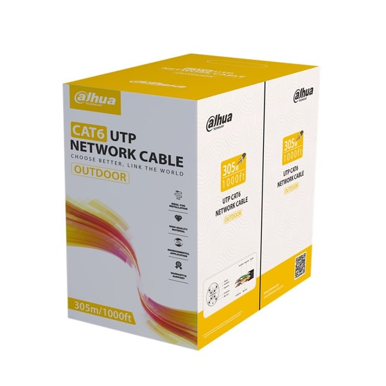 Dahua DH-PFM920-6UN CAT6 Dış Ortam Kablosu - 305 Metre, 24AWG %100 Bakır, U/UTP, Siyah