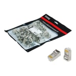 Frisby FNW-RJ4522N CAT6 FTP Metal RJ45 Konnektör - 100'lü Paket, Ethernet Ağ Bağlantı Ucu - Yüksek Performans