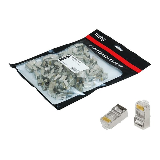 Frisby FNW-RJ4522N CAT6 FTP Metal RJ45 Konnektör - 100'lü Paket, Ethernet Ağ Bağlantı Ucu - Yüksek Performans