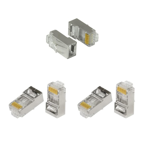 Frisby FNW-RJ4522N CAT6 FTP Metal RJ45 Konnektör - 100'lü Paket, Ethernet Ağ Bağlantı Ucu - Yüksek Performans